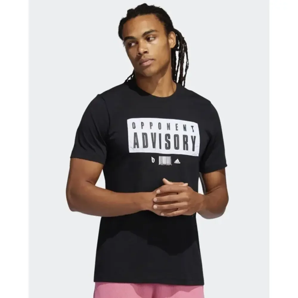 Adidas Opponent Advisory T-Shirt Mens Tee Large Black New Basketball Spell Out